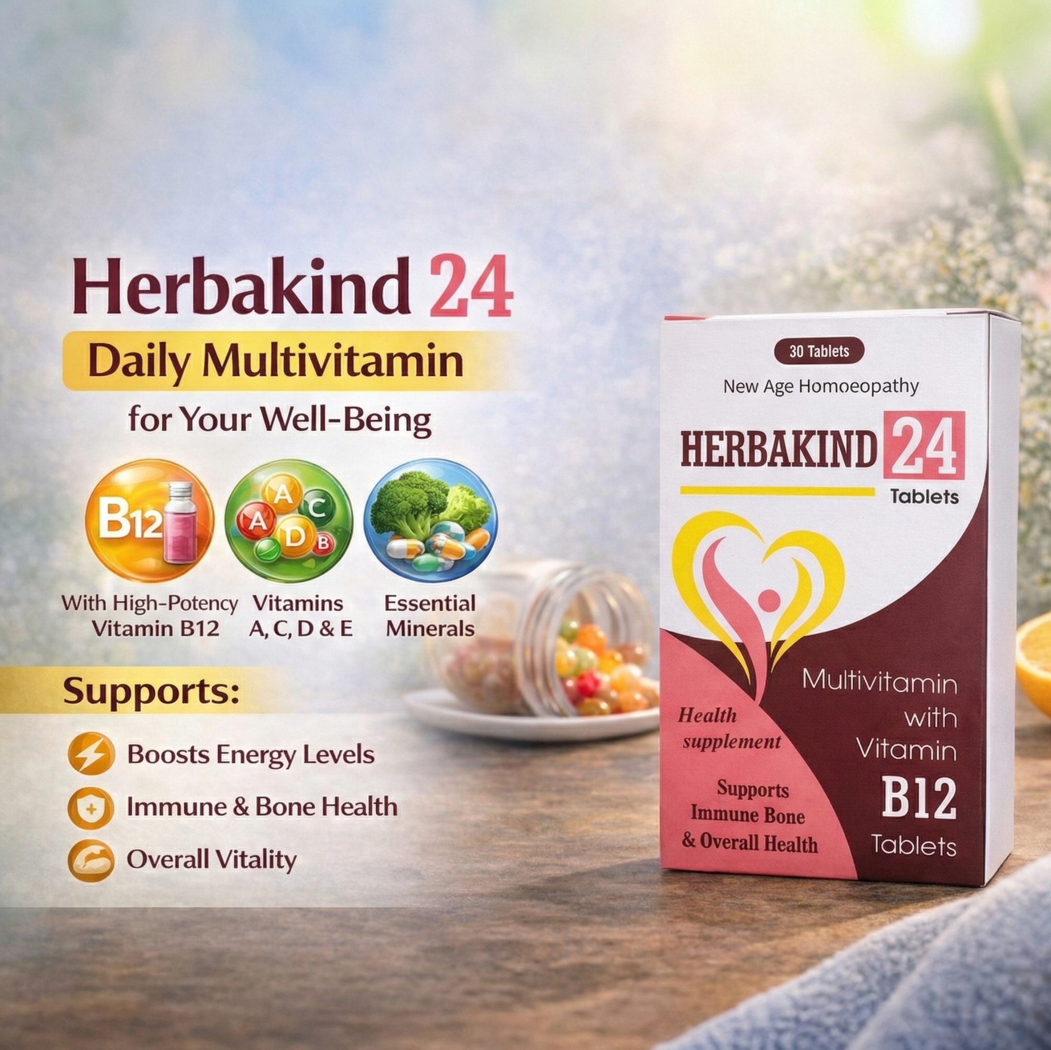 Tab. Herbakind 24 with Vitamin D3 & B12 - Image 3