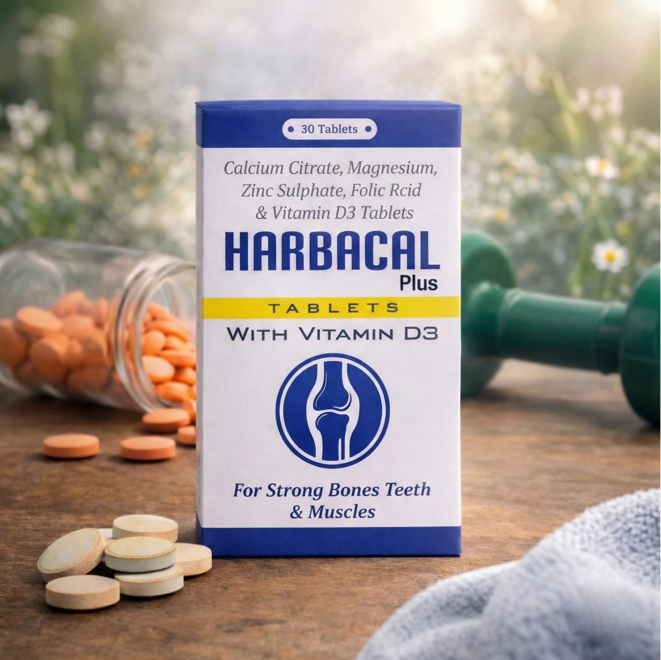 Harbacal Plus Tablet with vitamin D3 (30 Tablets) - Image 2