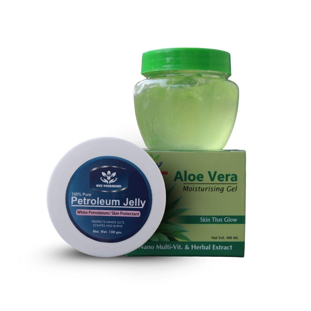 Neu Herbakind Aloe Vera & Petroleum Jelly Combo Skin Hydration & Protection